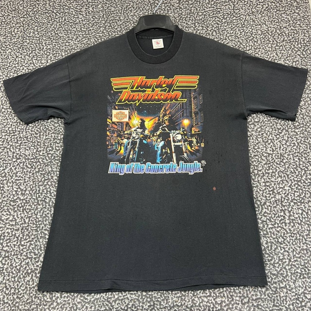 Vintage Harley Davidson Shirt Men XXL Black Holoubek Short Sleeve Crew Neck 2XL‎